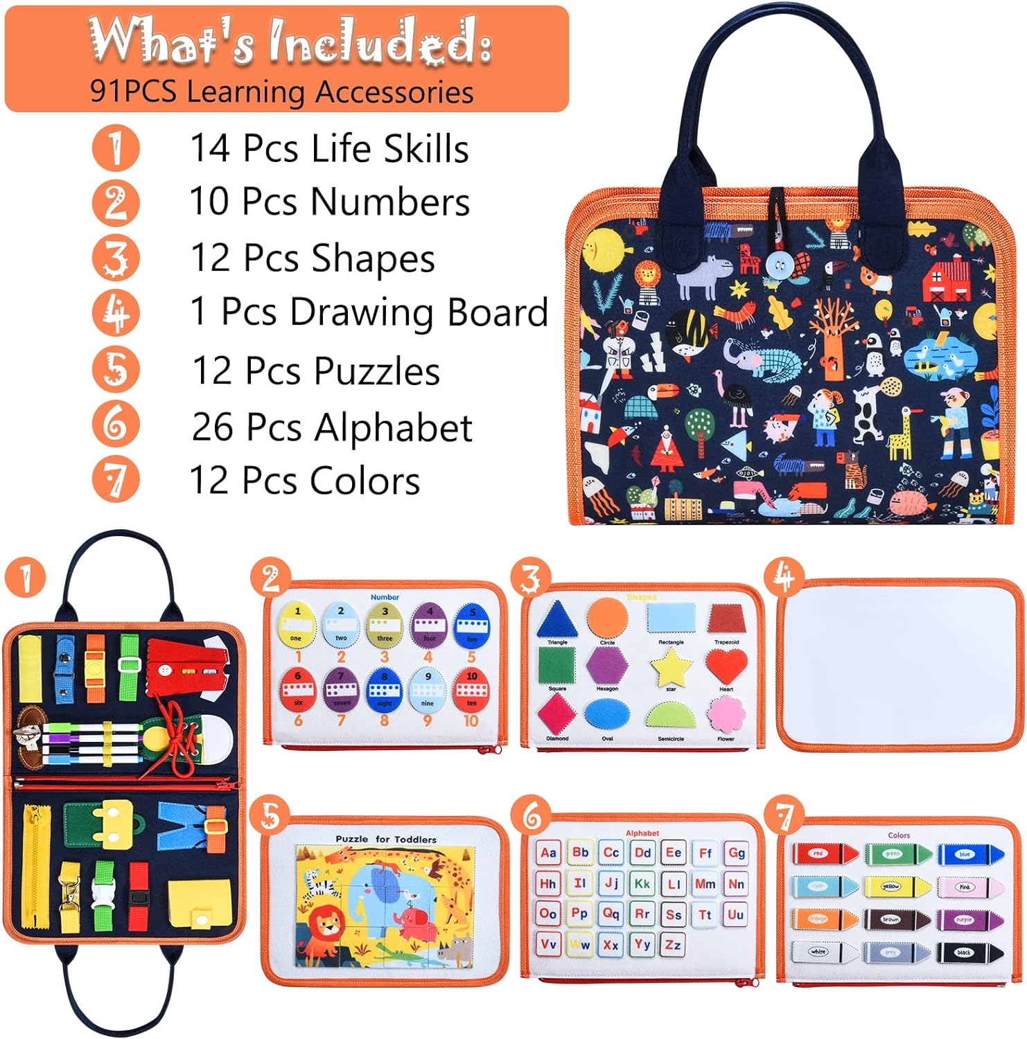 Smart Active Kids Busy Board - Animals