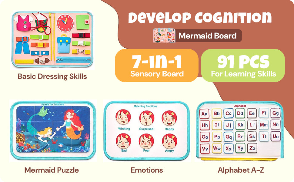 Smart Active Kids Busy Board - Mermaid