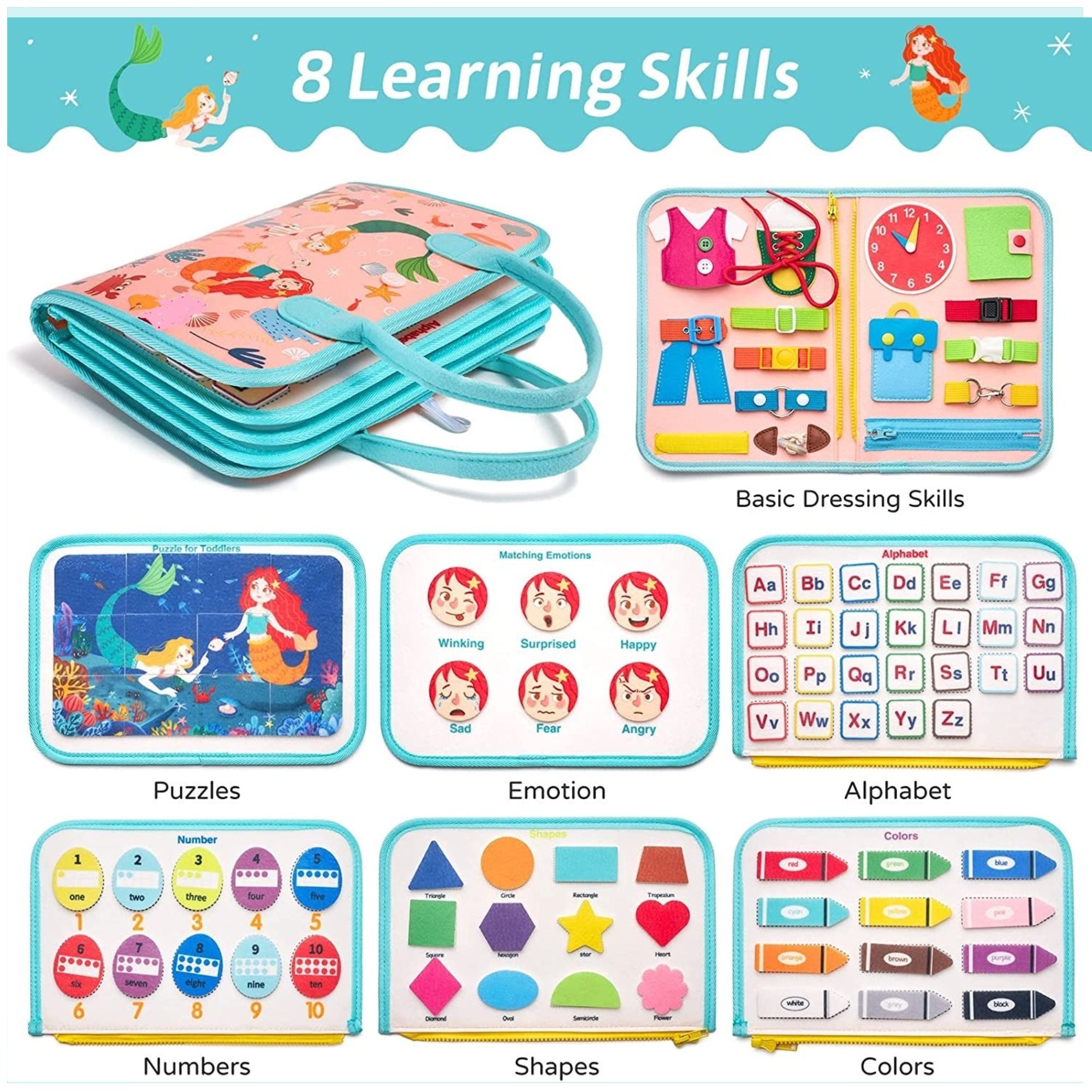 Smart Active Kids Busy Board - Mermaid