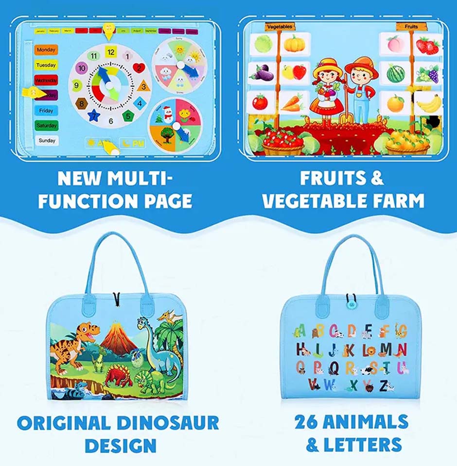 Smart Active Kids Busy Board - Volcano Dinosaurs