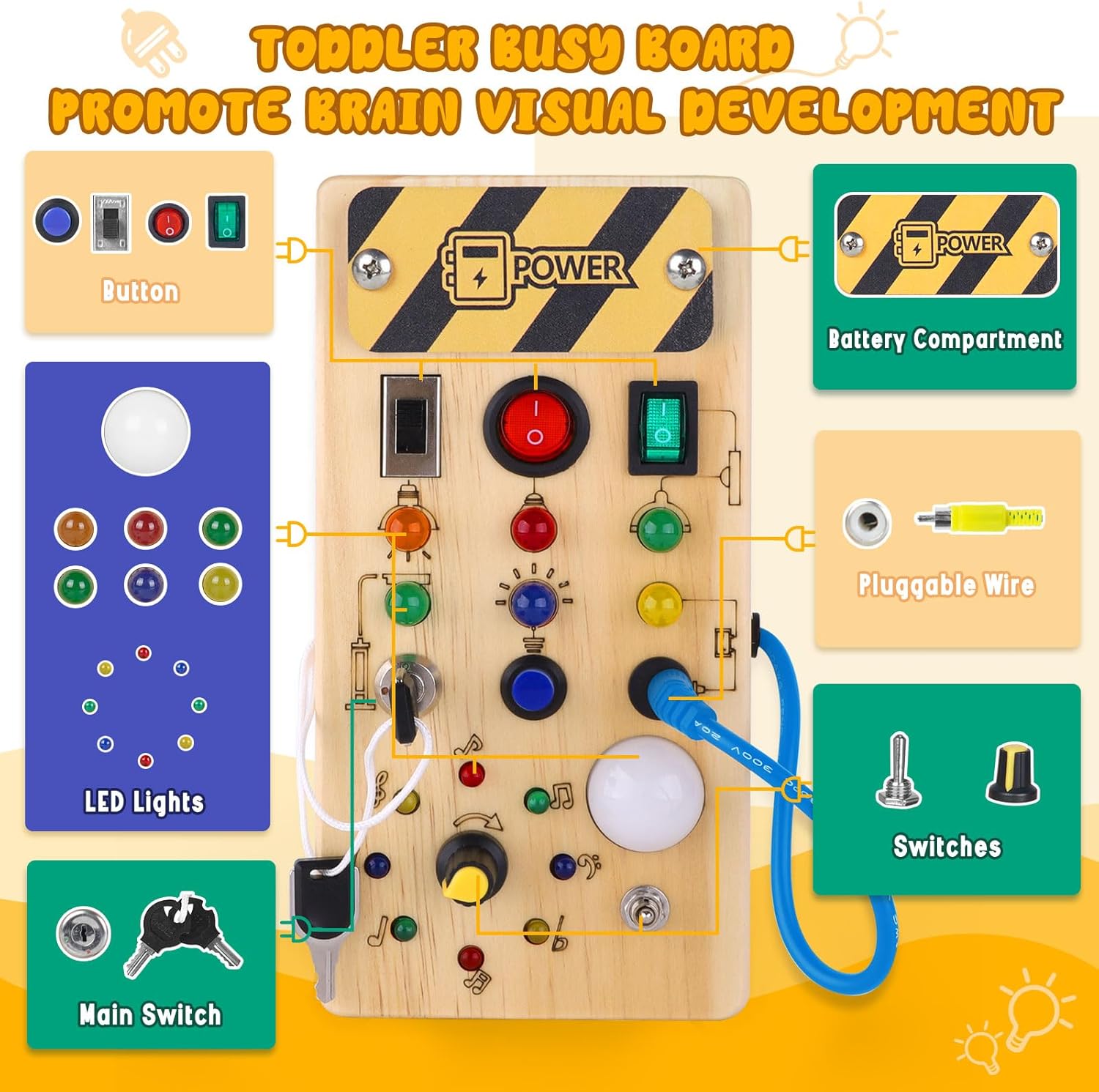 Montessori LED Busy Board